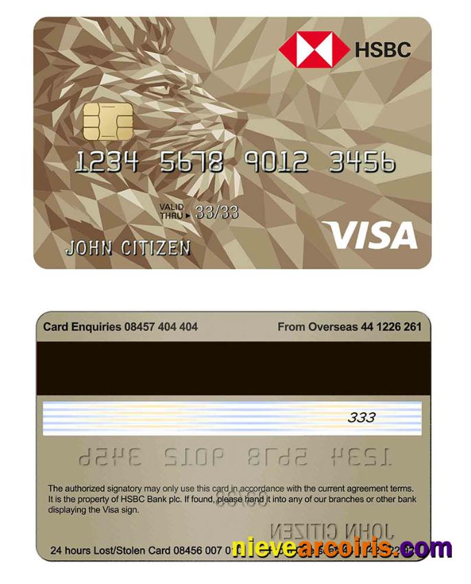 UK HSBC Visa Gold Credit Card
